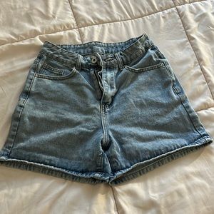 Shein High Waist Light Washed Denim Shorts
